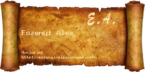 Eszenyi Alex névjegykártya