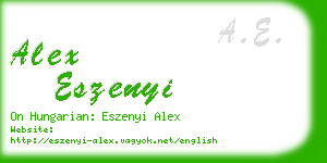 alex eszenyi business card